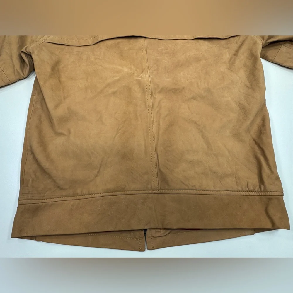 Surface to Air Seasaw Biker Jacket Tan Nubuck Leather Motorcycle Neck Straps M - Picture 7 of 16